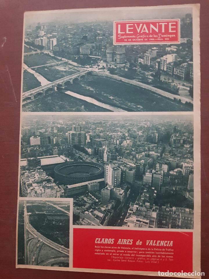 Colecionismo de Revistas e Jornais: LEVANTE SUPLEMENTO 1966 HELICOPTERO POLICIA VALENCIA VIGILA FOTOS AEREAS CASRILLOS VALENCIA