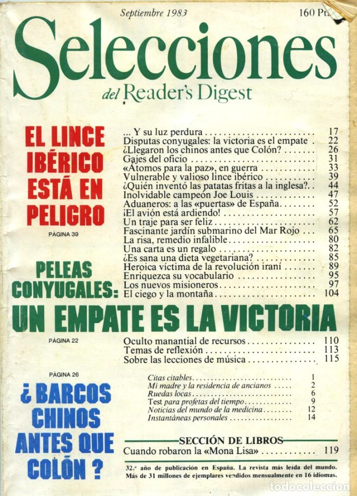 Coleccionismo de Revistas y Peri&oacute;dicos: REVISTA SELECCIONES DEL READER`S DIGEST. Septiembre de 1983. Pp. 144