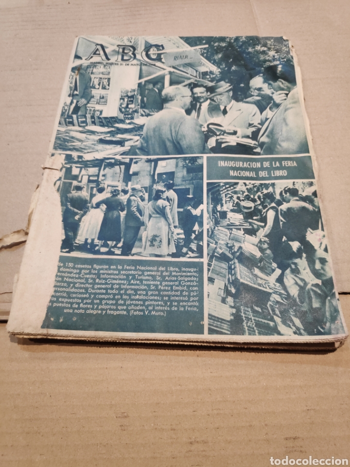 Coleccionismo de Revistas y Peri&oacute;dicos: ABC 31 MAYO 1955 INAUGURACION FERIA NACIONAL LIBRO PEIRAO BETANZOS