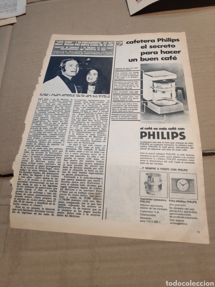 Collection Magazines and Newspapers: P RECORTE 1 PAGINA LOVE STORY ALI MC GRAW RYAN O NEAL