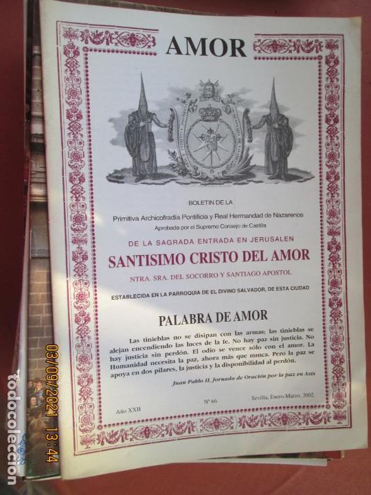 Coleccionismo de Revistas y Peri&oacute;dicos: AMOR HERMANDAD ARCHICOFRADIA DEL SANTISIMO CRISTO , BOLETIN N&ordm; 66- ENERO MARZO -2002