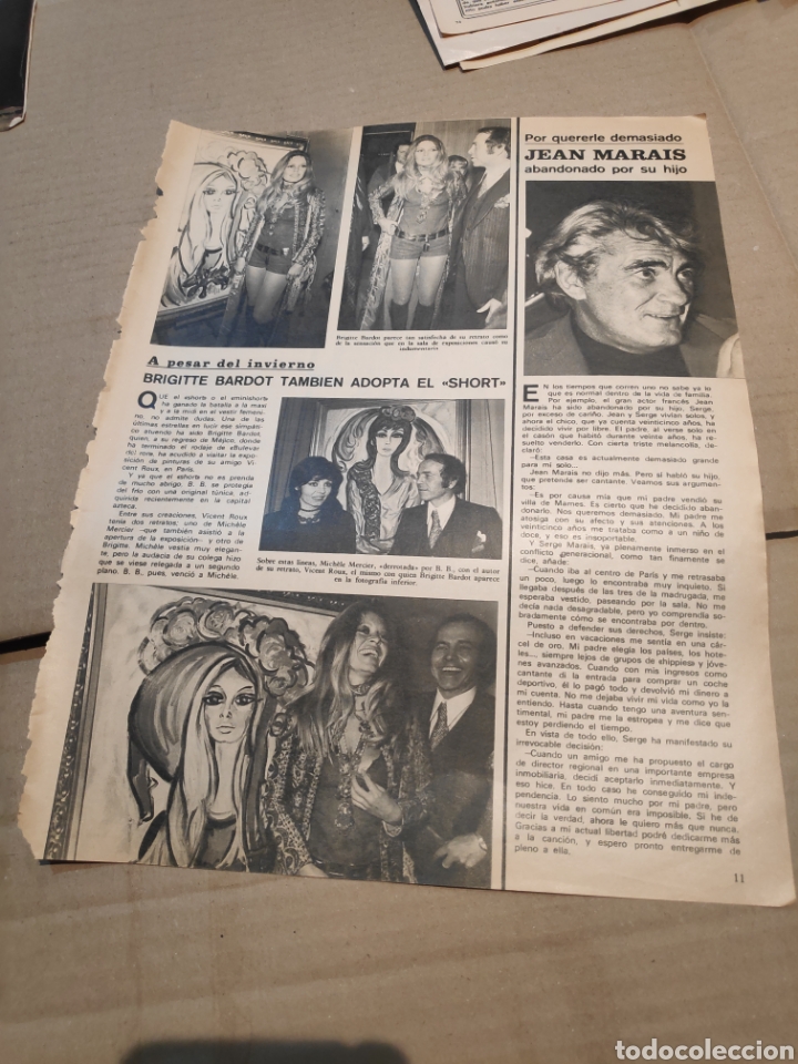 Collectionnisme de Revues et Journaux: P RECORTE 1 PAGINA BRIGITTE BARDOT JEAN MARAIS