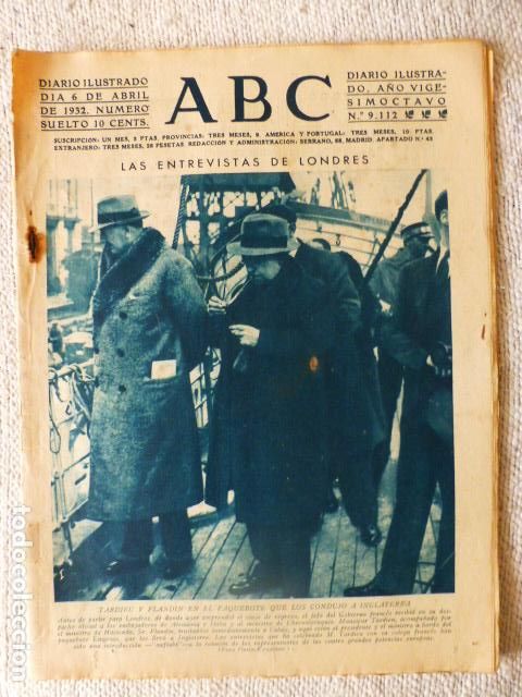 Coleccionismo de Revistas y Peri&oacute;dicos: PERIODICO ABC 6 DE ABRIL 1932