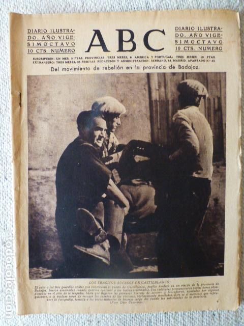 Coleccionismo de Revistas y Peri&oacute;dicos: PERIODICO ABC 1933 CASTILBLANCO BADAJOZ