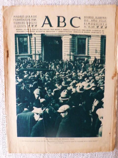 Coleccionismo de Revistas y Peri&oacute;dicos: PERIODICO ABC 8 DE FEBRERO DE 1929