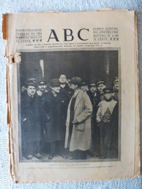 Coleccionismo de Revistas y Peri&oacute;dicos: PERIODICO ABC 20 DE FEBRERO DE 1923