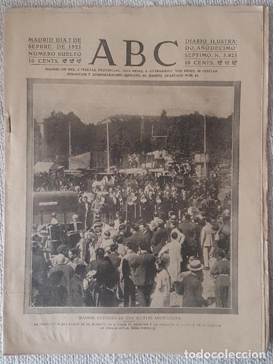 Coleccionismo de Revistas y Peri&oacute;dicos: PERIODICO ABC 7 DE SEPTIEMBRE DE 1921