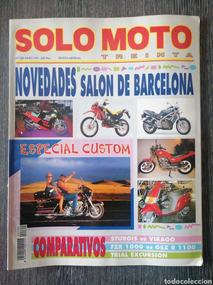 Coleccionismo de Revistas y Peri&oacute;dicos: REVISTA SOLO MOTO TREINTA N&ordm; 100 1991 STURGIS VS VIRAGO, FZR 1000 VS GSX R 1100, ESPECIAL CUSTOM
