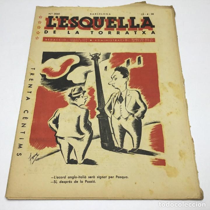 Coleccionismo de revistas y peri&oacute;dicos: L'ESQUELLA DE LA TORRATXA - N&ordm; 3060 - 15 DE ABRIL DE 1938 - GUERRA CIVIL