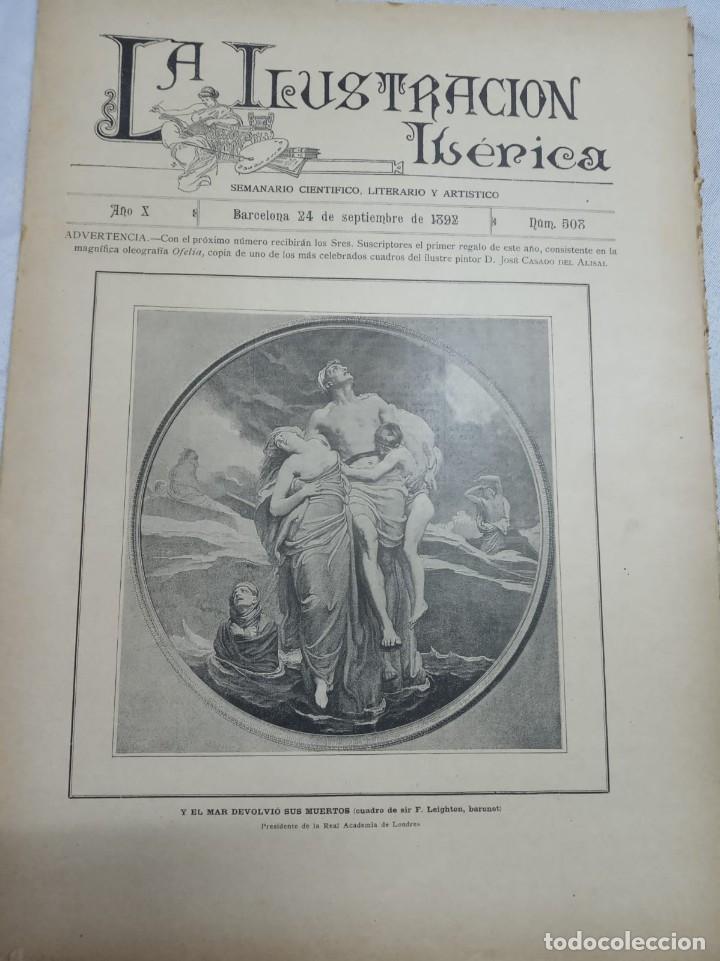 Coleccionismo de Revistas y Peri&oacute;dicos: LA ILUSTRACI&Oacute;N IB&Eacute;RICA - A&Ntilde;O X - N&ordm; 508 / BARCELONA, 24 DE SEPTIEMBRE DE 1892
