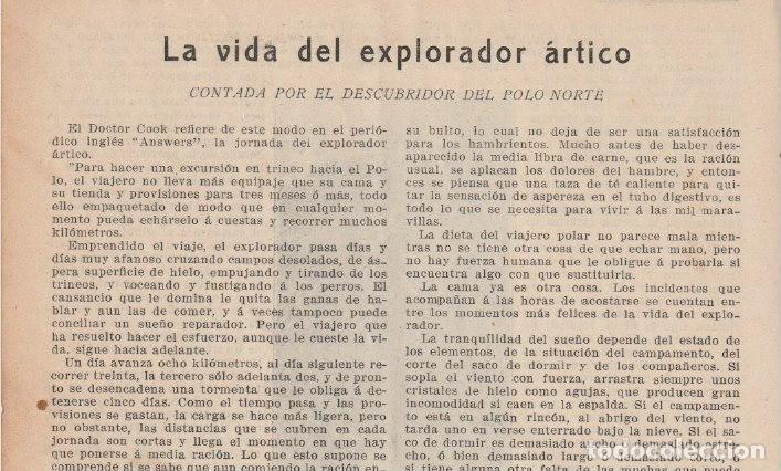 Collezionismo di Riviste e Giornali: La vida del explorador &aacute;rtico: contada por el descubridor del Polo Norte ( Cook )- 1909