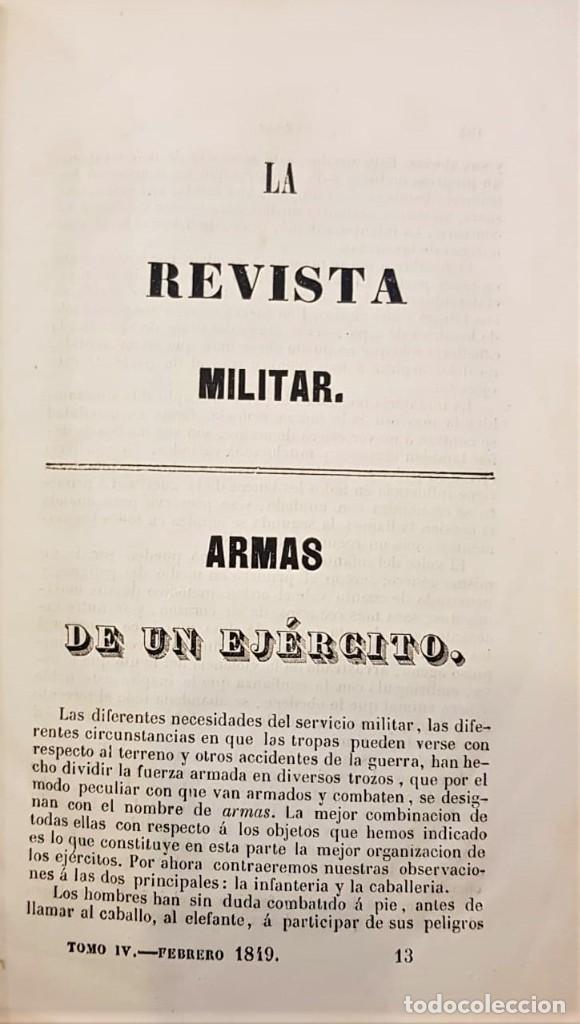 Coleccionismo de Revistas y Peri&oacute;dicos: SAN MIGUEL, EVARISTO. La revista militar. Armas de un ej&eacute;rcito. Tomo IV. Febrero 1849.