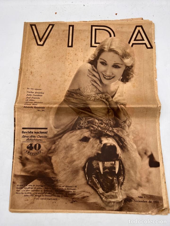 Collezionismo di Riviste e Giornali: VIDA. REVISTA NACIONAL. N&ordm; 5. NOVIEMBRE DE 1931. OBRAS DE ANASAGASTI. OBRA SATANICA DE BENAVENTE.VER