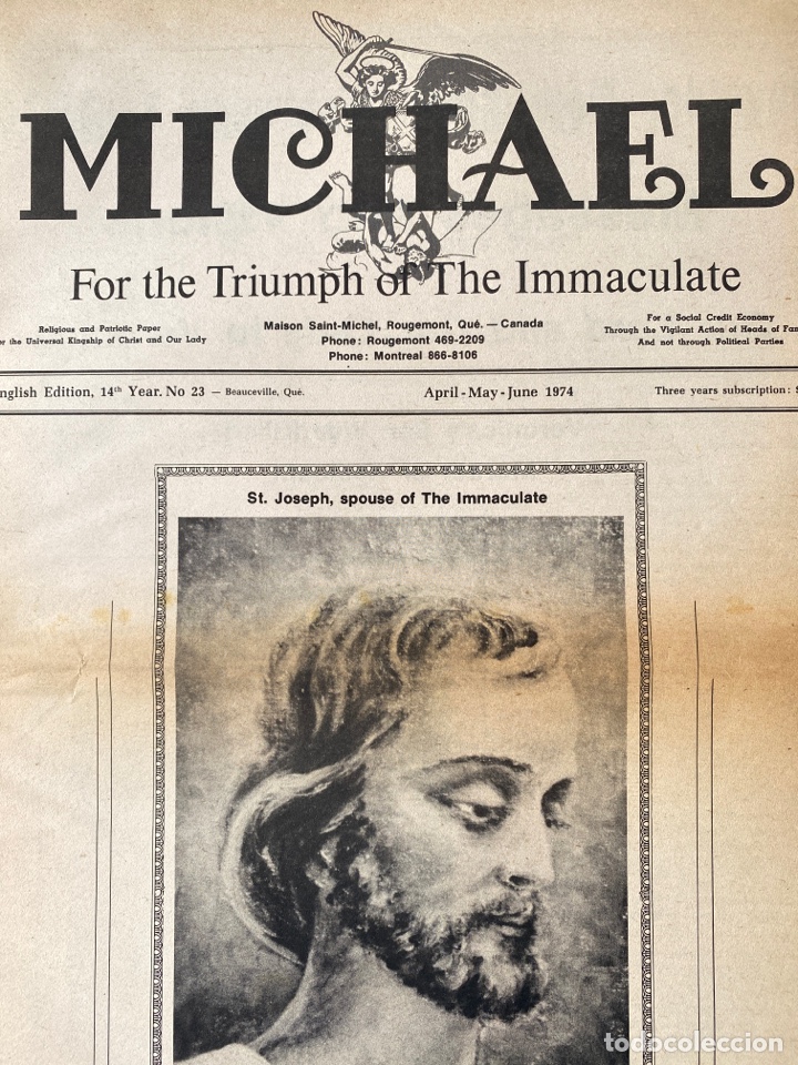 Collection Magazines and Newspapers: MICHAEL. FOR THE TRIUMPH OF THE IMMACULATE. 1974