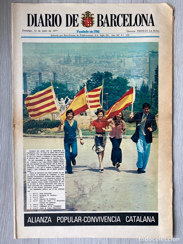 Collection Magazines and Newspapers: DIARI DE BARCELONA. 1977. ALIANZA POPULAR-CONVIVENCIA CATALANA