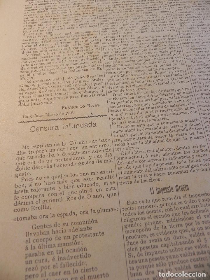 Coleccionismo de Revistas y Peri&oacute;dicos: ANTIGUO PERI&Oacute;DICO -EL MOT&Iacute;N- SAT&Iacute;TICO/POL&Iacute;TICO. BURJASOT.. N&Uacute;M. 11 A&Ntilde;O 1918. (P00015) @