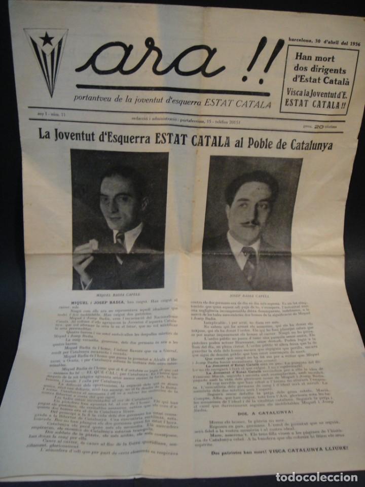 Collezionismo di Riviste e Giornali: diario ara , a&ntilde;o I n&ordm; 11 - 30 de abril de 1936 - juventut d'esquerra