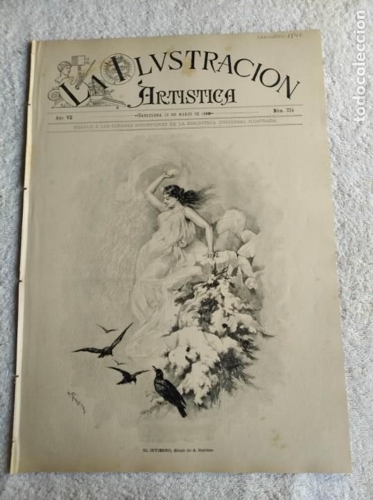 Coleccionismo de Revistas y Peri&oacute;dicos: LA ILUSTRACI&Oacute;N ART&Iacute;STICA. N&ordm; 324. A&Ntilde;O 1888. ALEJANDRO WAGNER. UN TREN DE MADERA FLOTANTE. EL CARNAVA