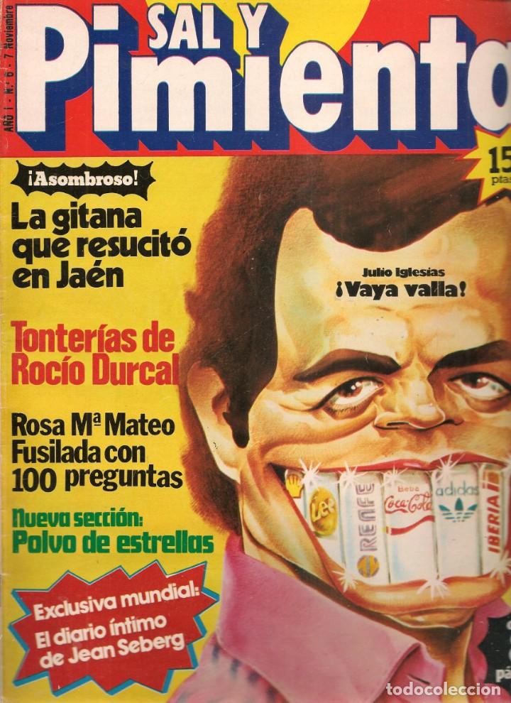 Coleccionismo de Revistas y Peri&oacute;dicos: SAL Y PIMIENTA. N&ordm; 6. ROCIO DURCAL / JULIO IGLESIAS / ROSA M&ordf; MATEO / JEAN SEBERG. 7 NVBR. (B35.1)