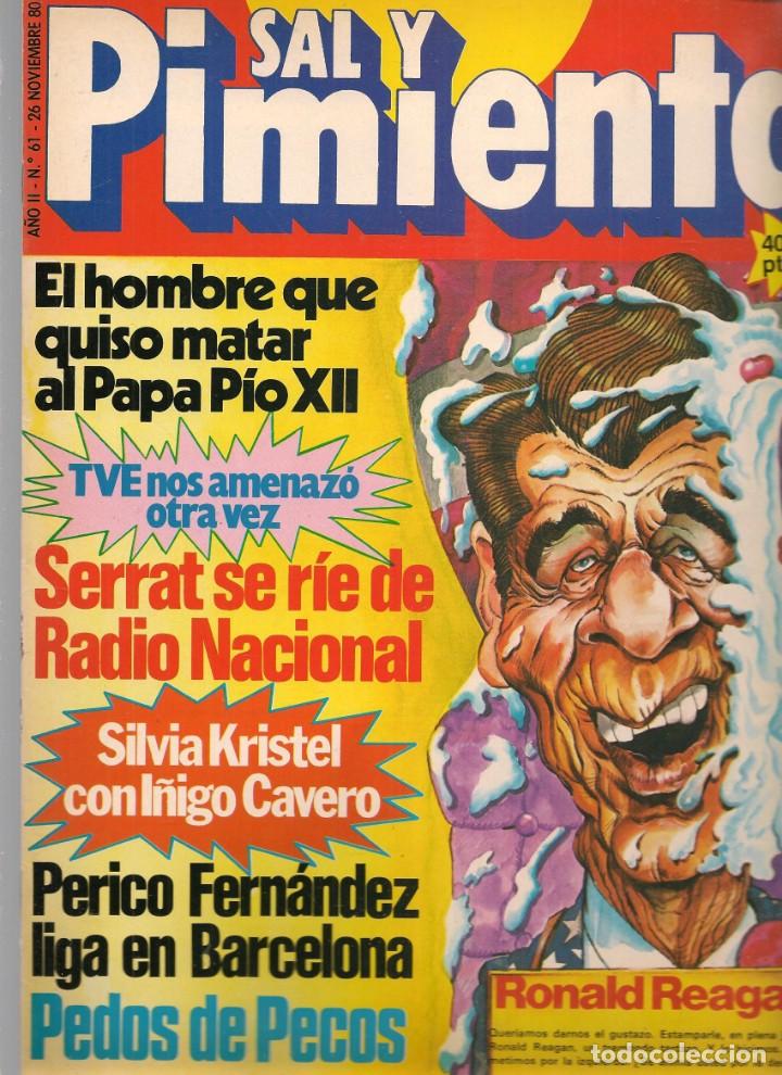 Collectionnisme de Revues et Journaux: SAL Y PIMIENTA. N&ordm; 61. LA CHUNGA / SERRAT / SILVIA KRISTEL. 26 NVBR. 1980.(B35.1)
