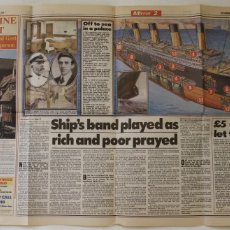 Coleccionismo de Revistas y Periódicos: TITANIC: INTERESANTE DOBLE PAGINA PRENSA PERIODICO THE MIRROR AÑO 1998