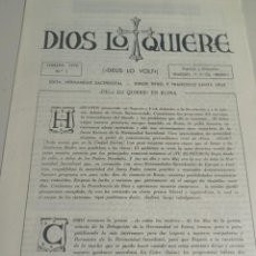 Colecionismo de Revistas e Jornais: BOLETÍN DIOS LO QUIERE Nº 1 FEBRERO 1970 REF. UR EST. Lote 327108483