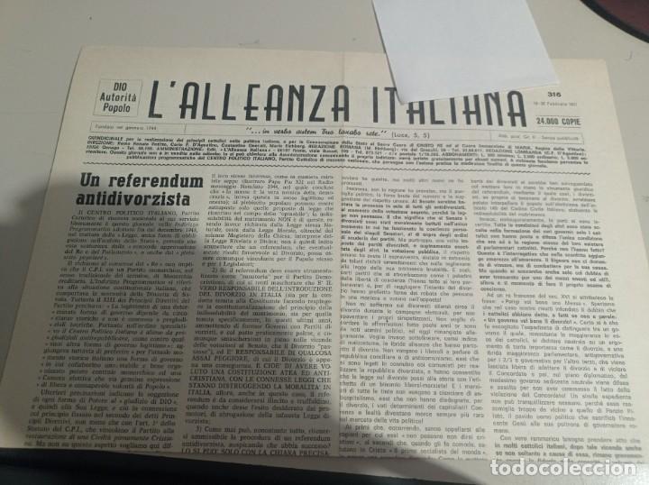 Coleccionismo de revistas y peri&oacute;dicos: BOLET&Iacute;N L'ALLEANZA ITALIANA N&ordm; 316 DIRECTOR REMO RENATO PETITTO REF. UR GAR