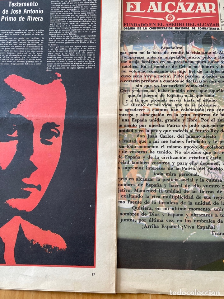 Collection Magazines and Newspapers: DIARIO EL ALC&Aacute;ZAR. 20 NOVIEMBRE 1976. EXTRA JOS&Eacute; ANTONIO. .