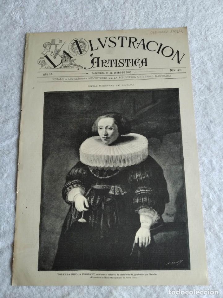 Coleccionismo de revistas y peri&oacute;dicos: LA ILUSTRACI&Oacute;N ART&Iacute;STICA. N&ordm; 421. A&Ntilde;O 1890. EVOLUCI&Oacute;N DE LA NOVELA DEL SIGLO XIX. RETRATO DE BALZAC.