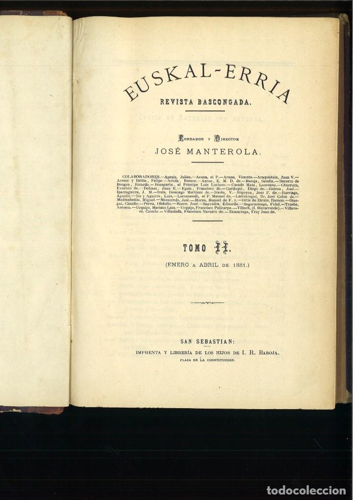 Sammeln von Zeitschriften und Zeitungen: EUSKAL-ERRIA. REVISTA BASCONGADA TOMO II (ENERO A ABRIL DE 1881).