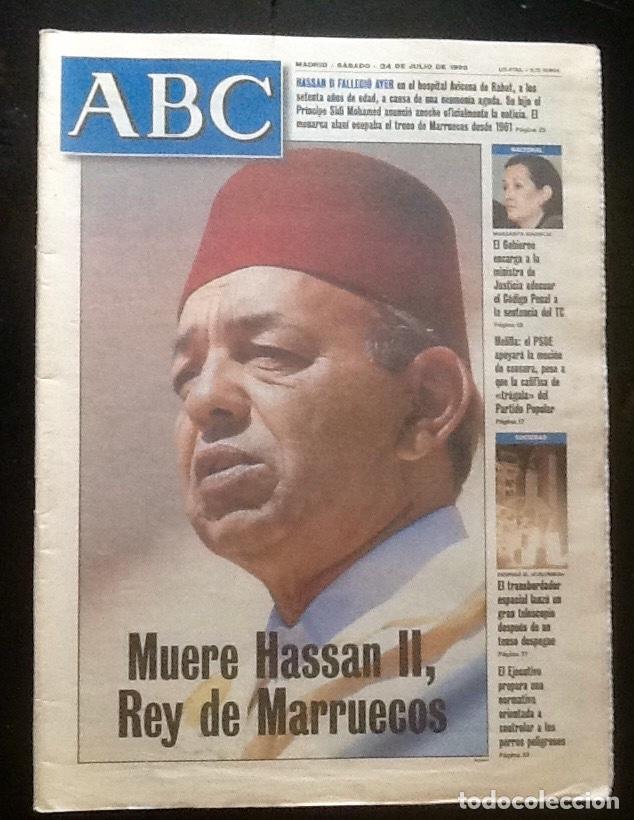 Coleccionismo de Revistas y Peri&oacute;dicos: DIARIO - ABC- JULIO 1999. MUERTE DE HASSAN II.. ENVIO INCLUIDO.