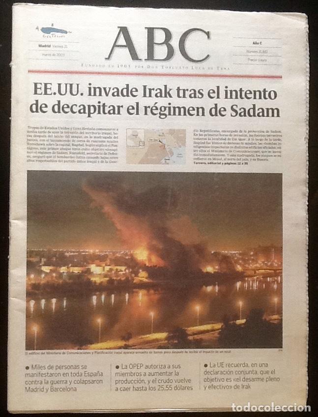 Coleccionismo de Revistas y Peri&oacute;dicos: DIARIO - ABC- MARZO 2003. . EEUU INVADE IRAK. ENVIO INCLUIDO.