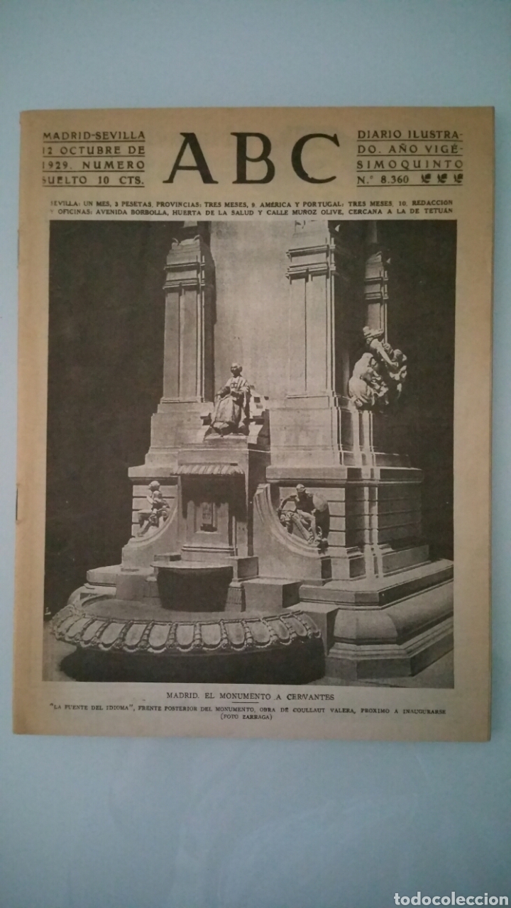 Coleccionismo de Revistas y Peri&oacute;dicos: ABC. Diario ilustrado, a&ntilde;o vig&eacute;simo quinto. Num. 8. 360, 12 octubre de 1929