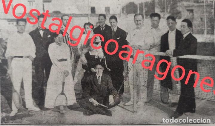 Collectionnisme de Revues et Journaux: Zaragoza Campeonato Law Tennys Club jugadores ten&iacute;s, foto revista, 1917