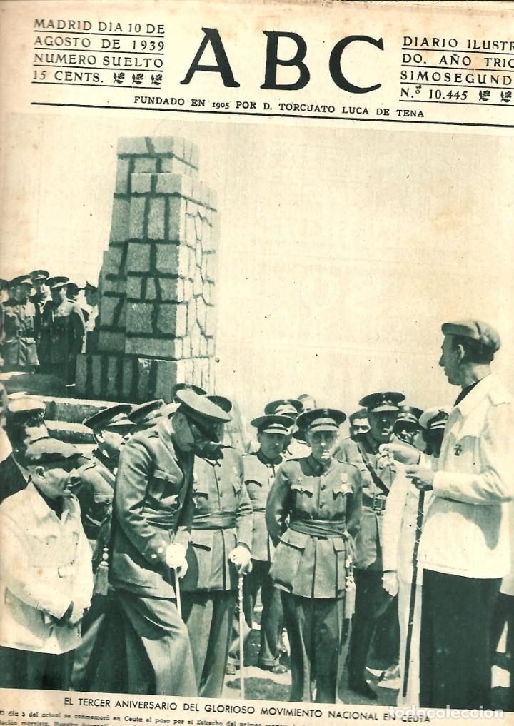 Coleccionismo de Revistas y Peri&oacute;dicos: A B C -DEL 10 -8- 1.939- ABC.CON + DE 26 Pags. TODO TIPO DE NOTICIAS Y PUBLICIDAD DE LA EPOCA