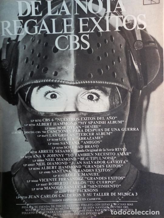 Coleccionismo de revistas y peri&oacute;dicos: ANUNCIO EXITOS CBS ALBERT HAMMOND - Foto 1