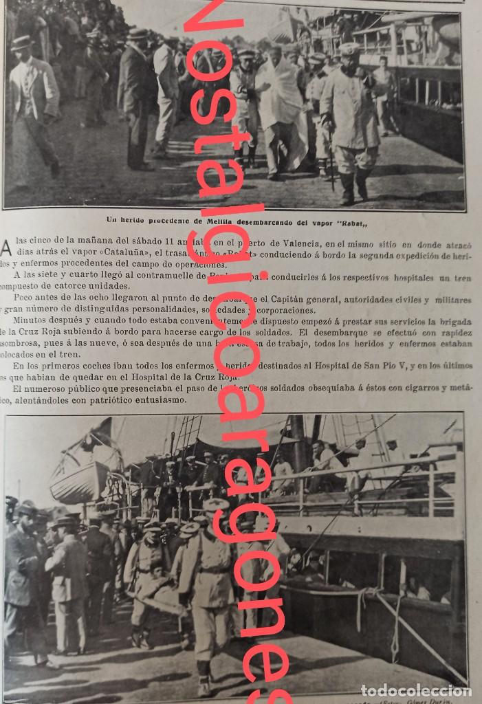 Collezionismo di Riviste e Giornali: Valencia llegada heridos de Melilla vapor Rabat foto revista a&ntilde;o 190X