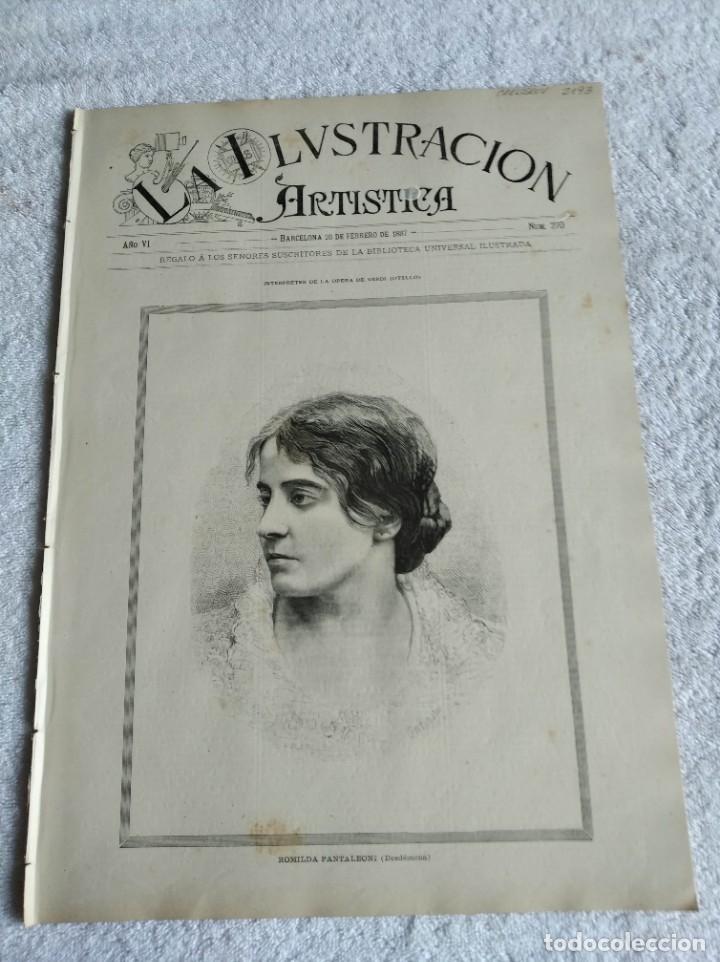 Coleccionismo de revistas y peri&oacute;dicos: LA ILUSTRACI&Oacute;N ART&Iacute;STICA. A&Ntilde;O 1887. N&ordm; 270. EL ACONTECIMIENTO EN MIL&Aacute;N. EL MAESTRO JOS&Eacute; VERDI. &Aacute;RRIG