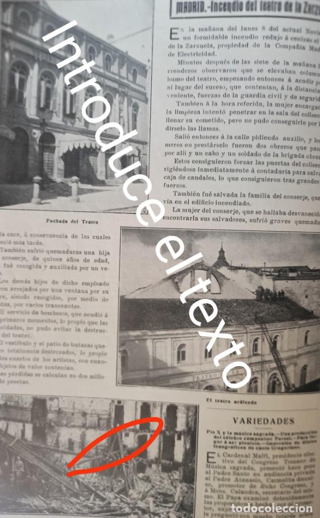 Collezionismo di Riviste e Giornali: Madrid incendio Teatro Zarzuela Fotograf&iacute;a revista a&ntilde;o 190X