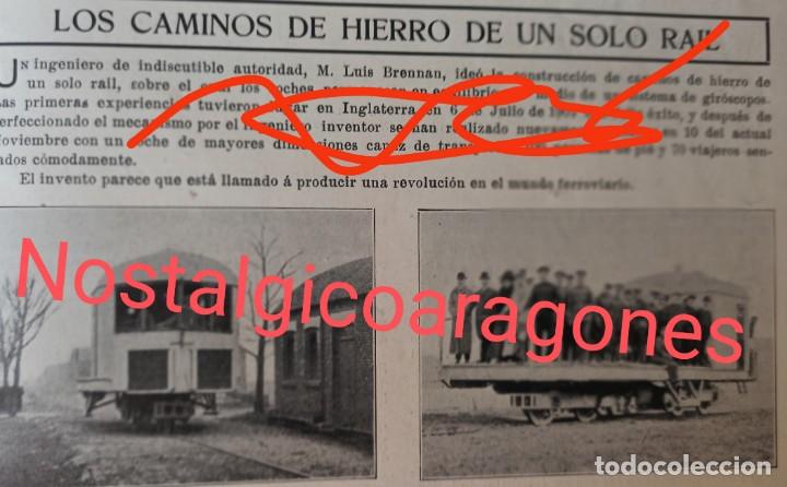 Coleccionismo de Revistas y Peri&oacute;dicos: Probando invento ferrocarril tren un solo rail fotograf&iacute;a revista a&ntilde;o 190X