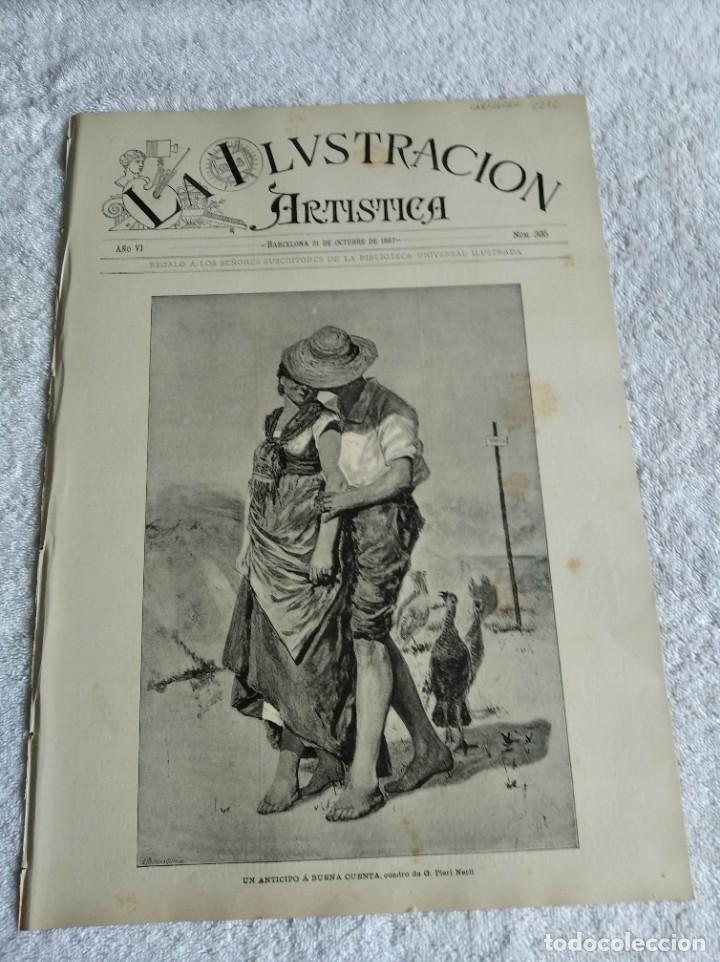 Coleccionismo de revistas y peri&oacute;dicos: LA ILUSTRACI&Oacute;N ART&Iacute;STICA. A&Ntilde;O 1887. N&ordm; 305. LA VIRGEN Y EL NI&Ntilde;O JES&Uacute;S (CUADRO). INAUGURACI&Oacute;N DE LAS