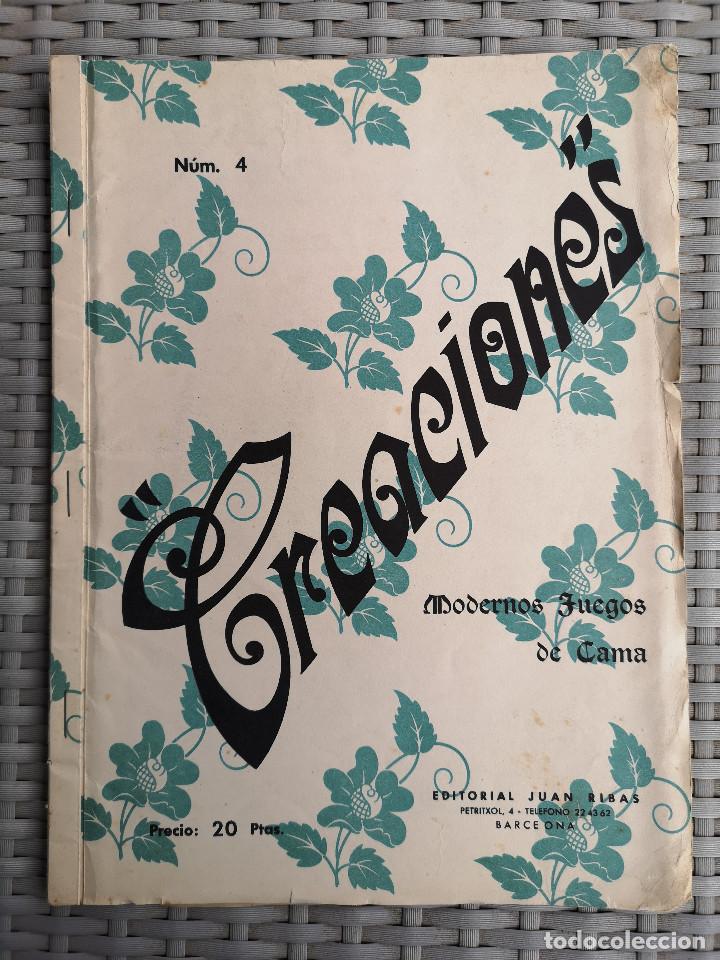 Coleccionismo de revistas y peri&oacute;dicos: ALBUM CREACIONES No 4 - BORDADOS de MODERNOS JUEGOS DE CAMA