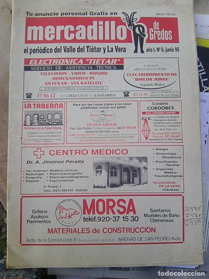 Coleccionismo de Revistas y Peri&oacute;dicos: Mercadillo de Gredos -a&ntilde;o 1-n&ordm; 6-Junio 1995- Peri&oacute;dico valle del Tietar y La Vera - Avila - curioso