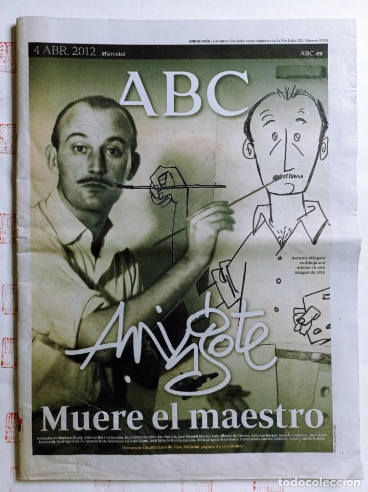 Coleccionismo de Revistas y Peri&oacute;dicos: Diario ABC Especial Mingote, muere el maestro. 4 abril 2012