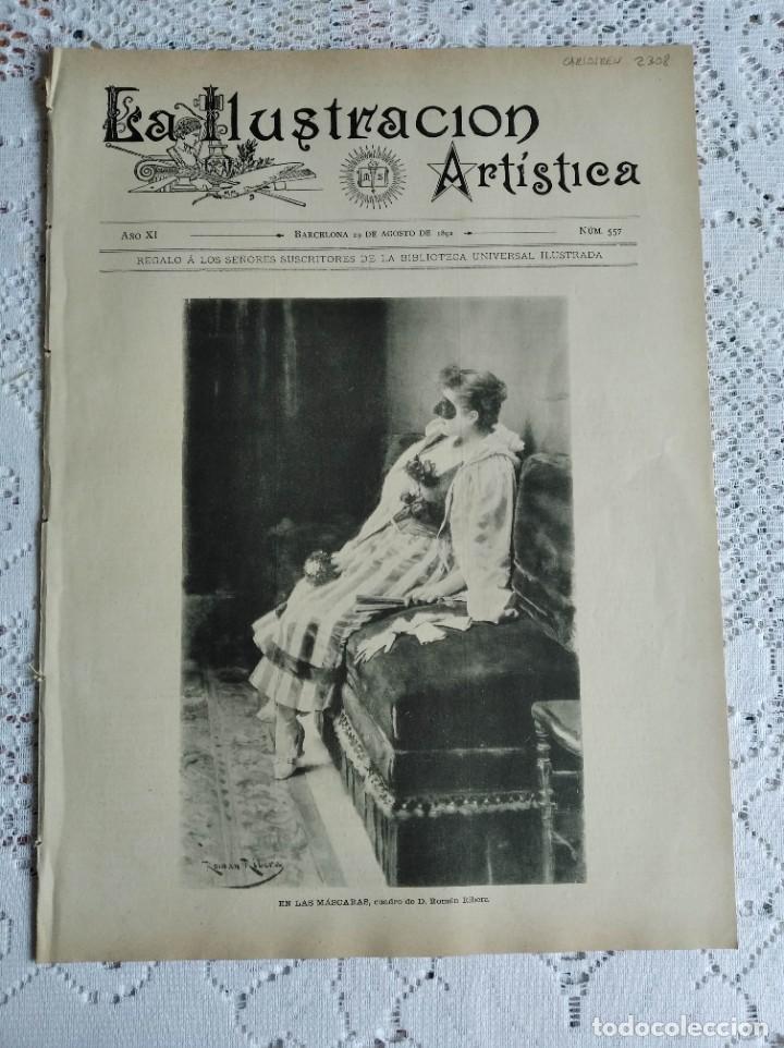Collection Magazines and Newspapers: LA ILUSTRACI&Oacute;N ART&Iacute;STICA. A&Ntilde;O 1892. N&ordm; 557. MARIANO BENLLIURE. LA DUQUESA EN BERLINA. MONUMENTO EN L
