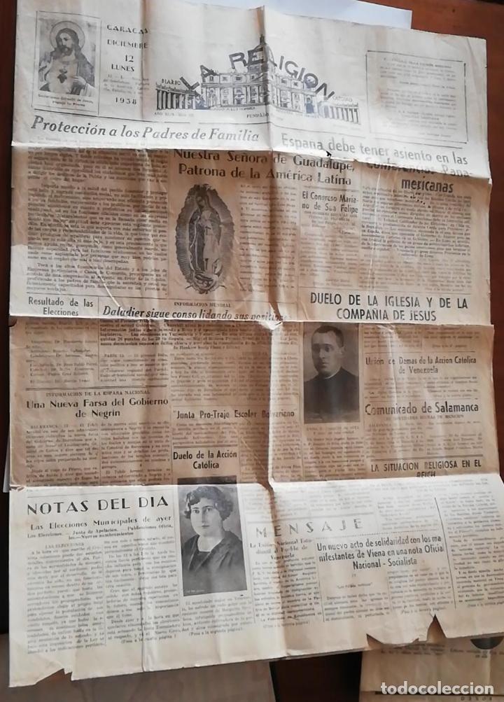 Colecionismo de Revistas e Jornais: ANTIGUO PERI&Oacute;DICO / OLD NEWSPAPER : LA REGI&Oacute;N DIARIO CAT&Oacute;LICO, CARACAS 1938.XLIX, n&ordm; 14092