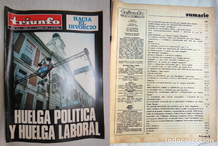 Coleccionismo de revistas y peri&oacute;dicos: TRIUNFO. A&ntilde;o XXX, Num 677, 17 enero 1976. Huelga pol&iacute;tica y huelga laboral