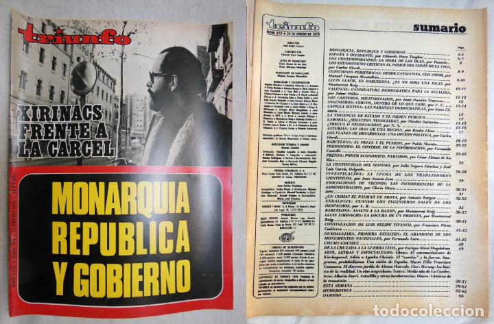 Coleccionismo de revistas y peri&oacute;dicos: TRIUNFO. A&ntilde;o XXX, Num 678, 24 enero 1976. Monarquia, Republica y Gobierno