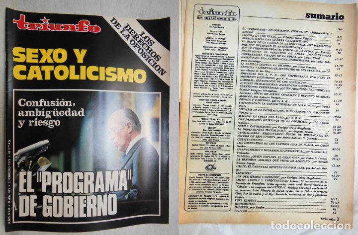 Coleccionismo de revistas y peri&oacute;dicos: TRIUNFO. A&ntilde;o XXX, Num 680, 7 febrero 1976. El programa de gobierno