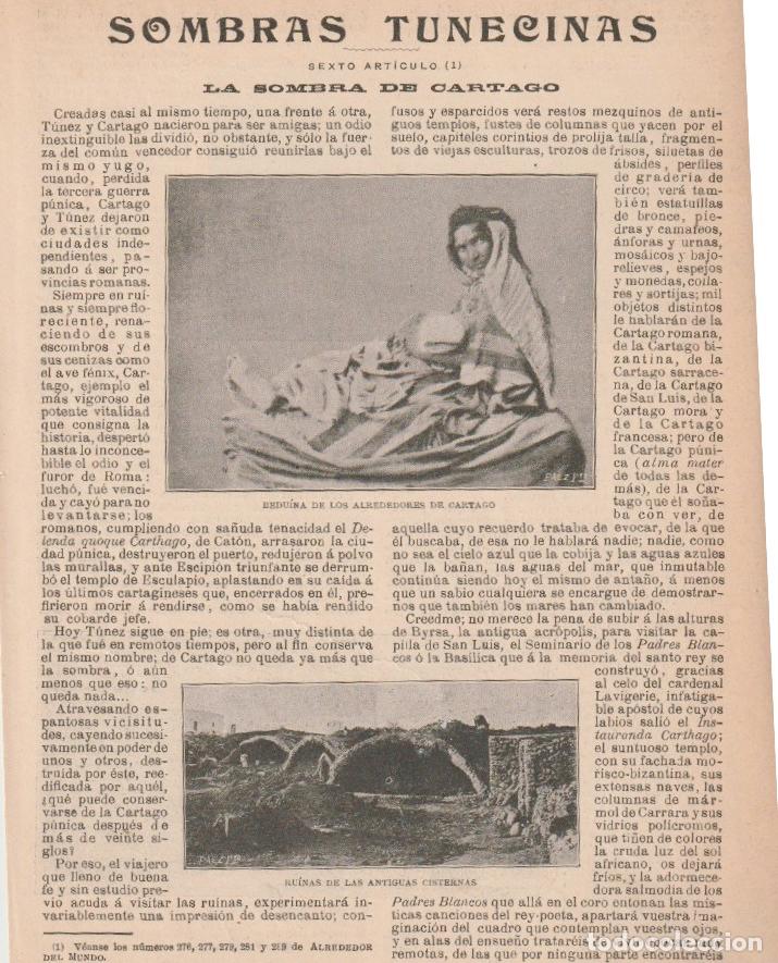 Coleccionismo de Revistas y Peri&oacute;dicos: * T&Uacute;NEZ * Sombras tunecinas: la sombra de Cartago ( VI, 1) - 1905
